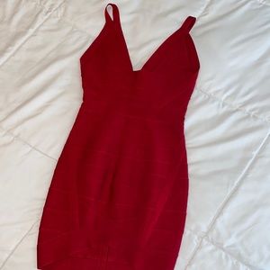 Red bandage mini dress